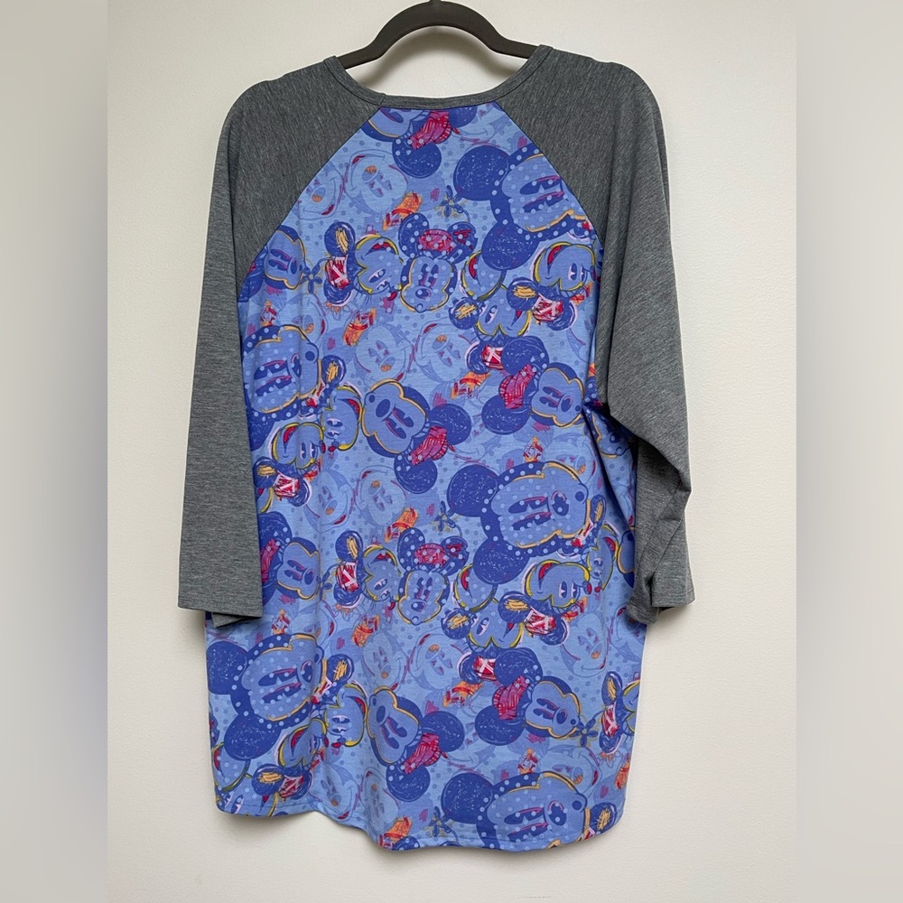 LULAROE Mickey Mouse Randy Long Sleeve T-Shirt, Size 3XL, 25” PTP, 31” S/H - Picture 2 of 4